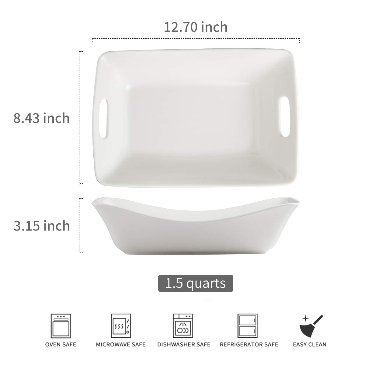 Porcelain serving bowls 1.5 quart capacity