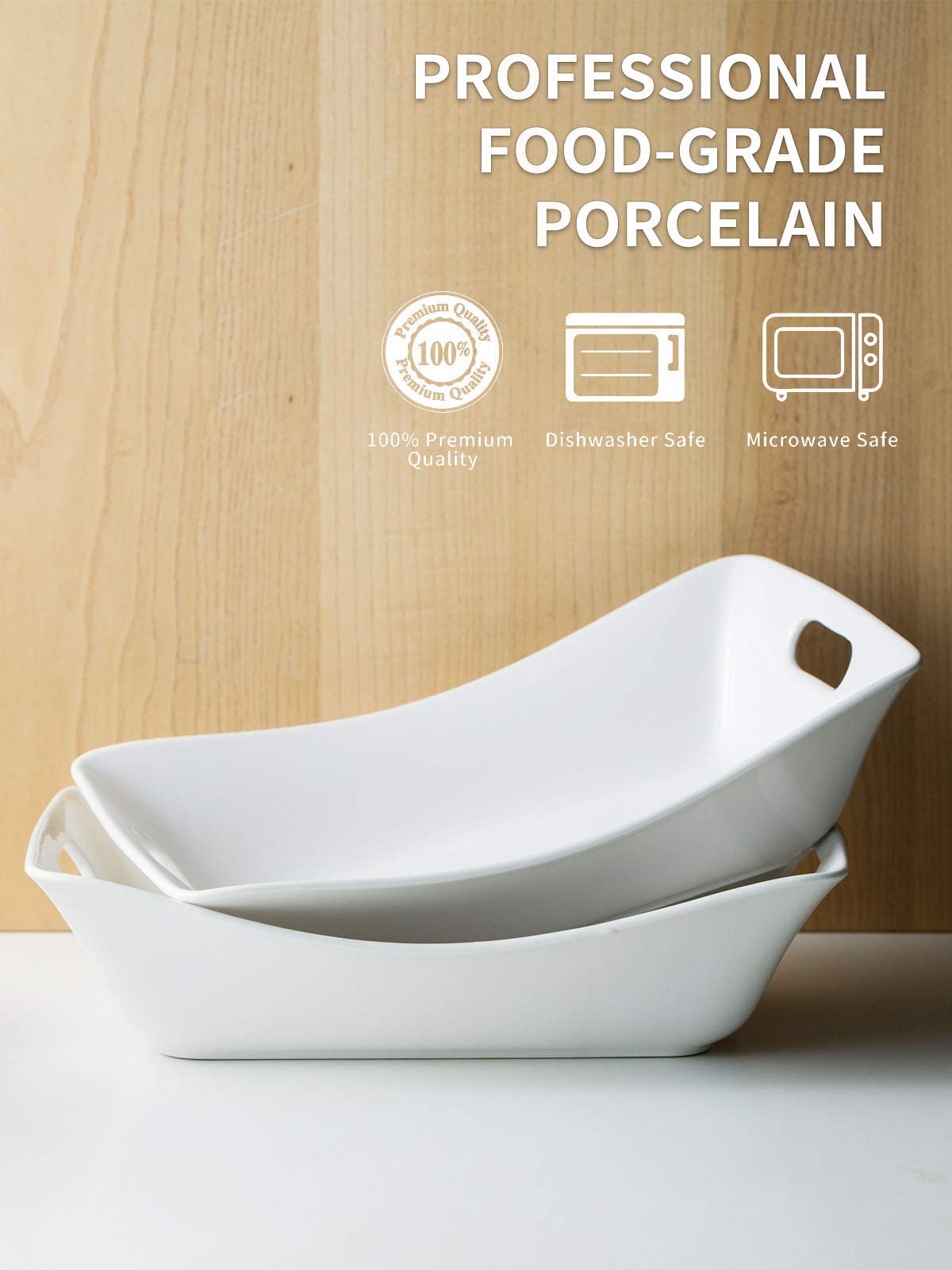 White serving bowls for table service and entertaining