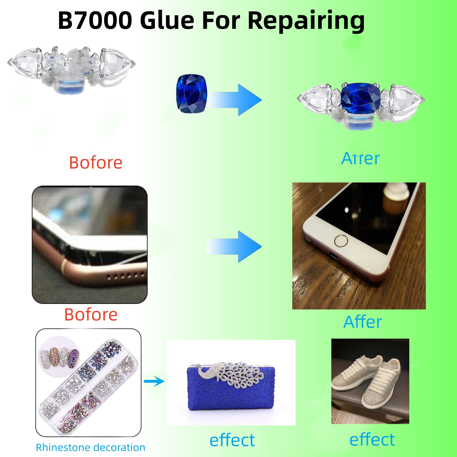 Household repair glue no whitening after drying