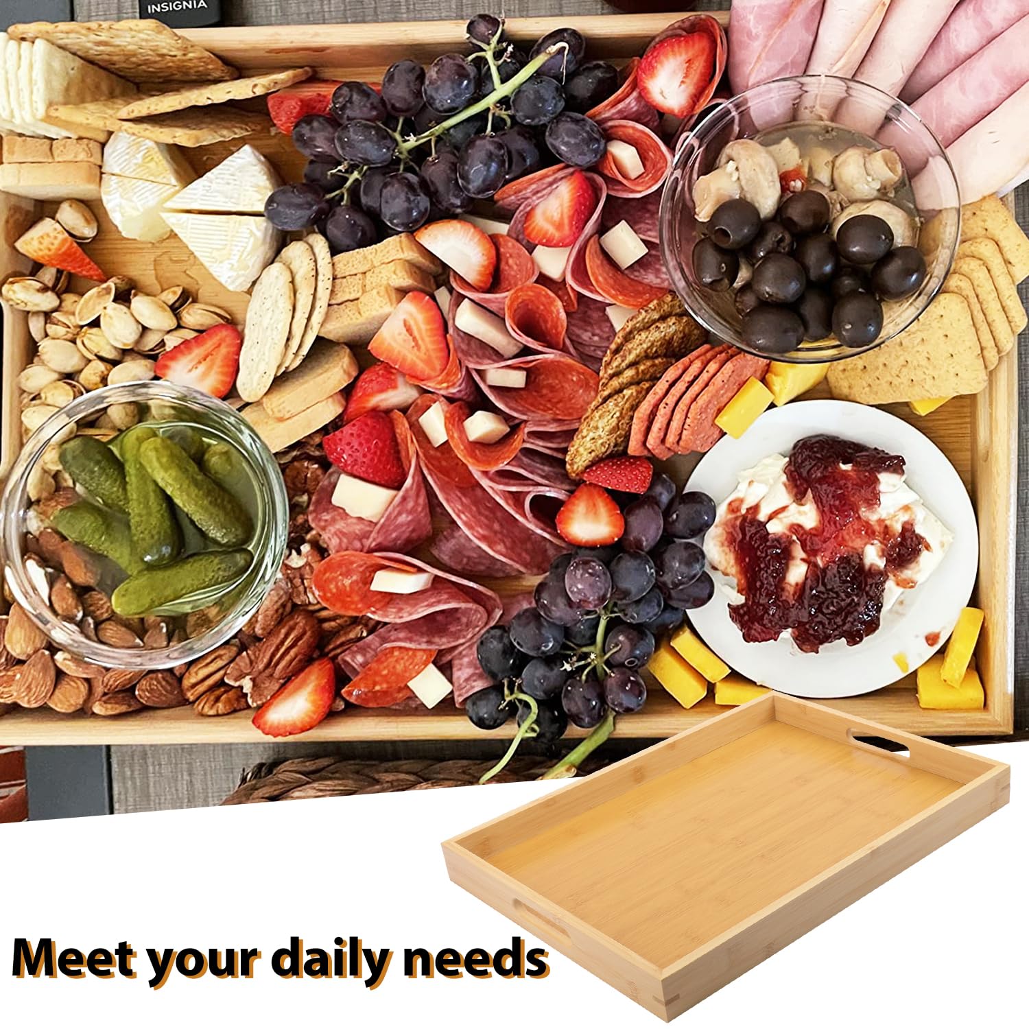 Lightweight sturdy bamboo lap tray for couch use
