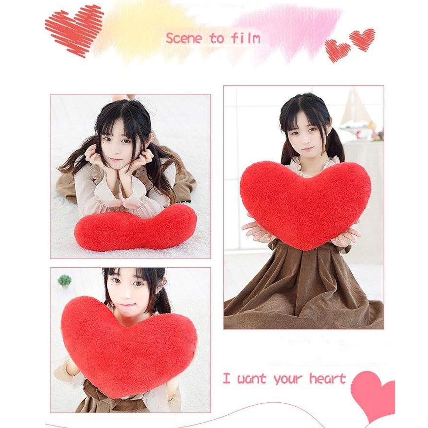 Gift ready red heart pillow for Christmas and Valentines Day