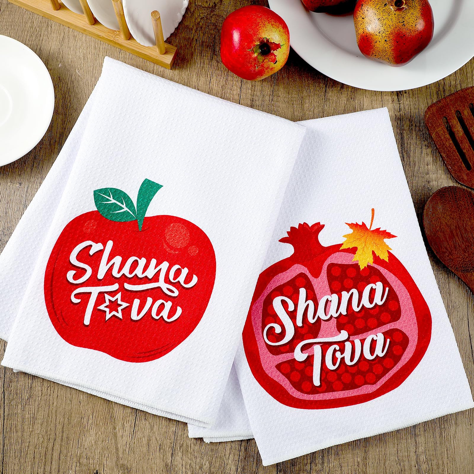 Rosh Hashanah 27x27 inch towel two pack for kitchen use