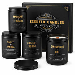 Yinuo Candle Gifts for Men 4-pack gift set with 9 oz jars