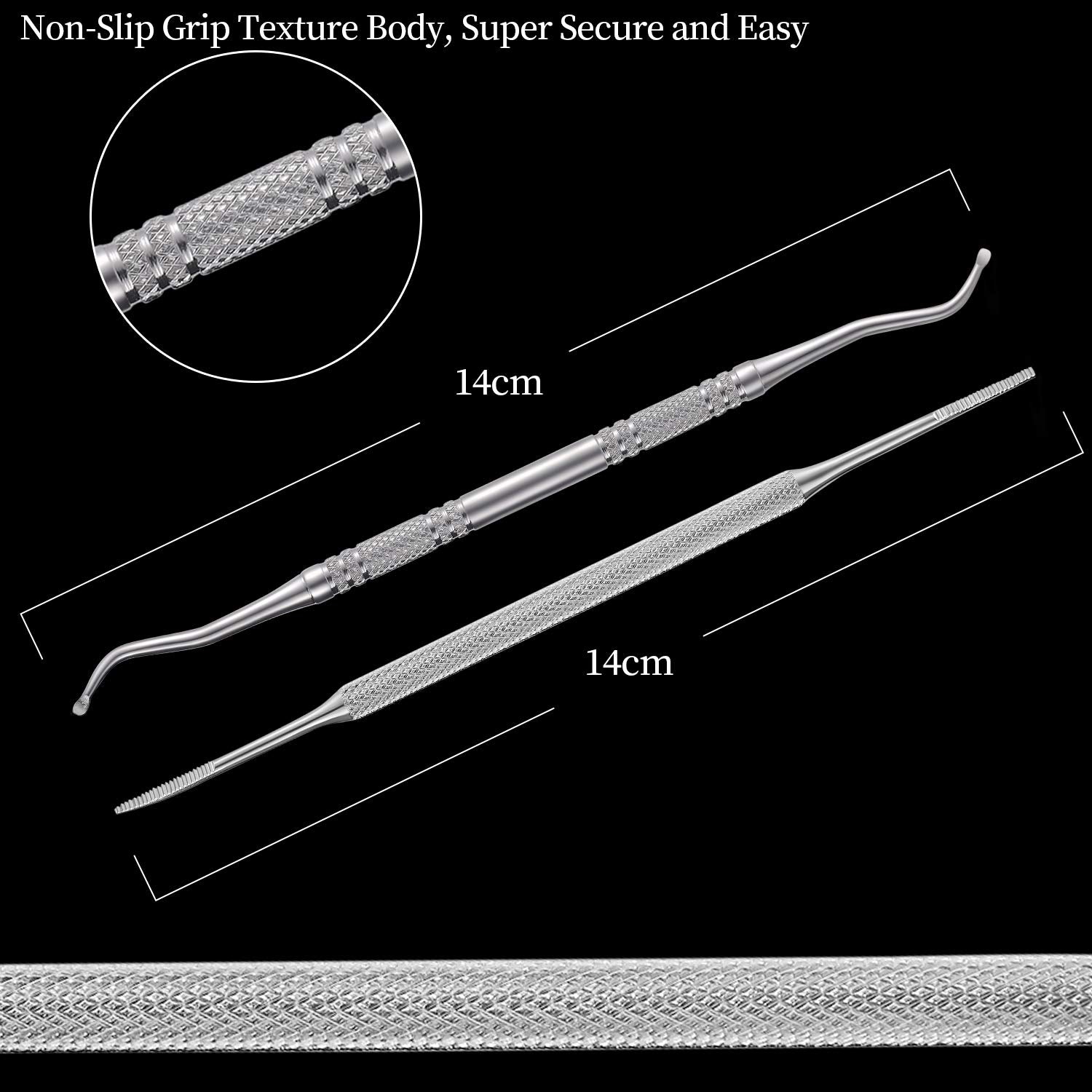Ingrown toenail lifter with double curved ends and storage case