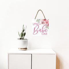 Yippee Daisy Signs Little Babe Cave Sign pink wall decor 7x7