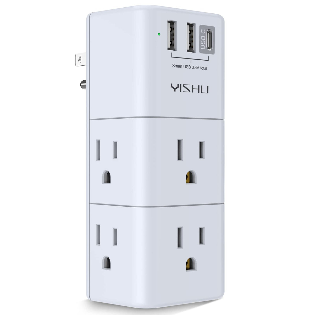 yishu surge protector rotating plug six-outlet design