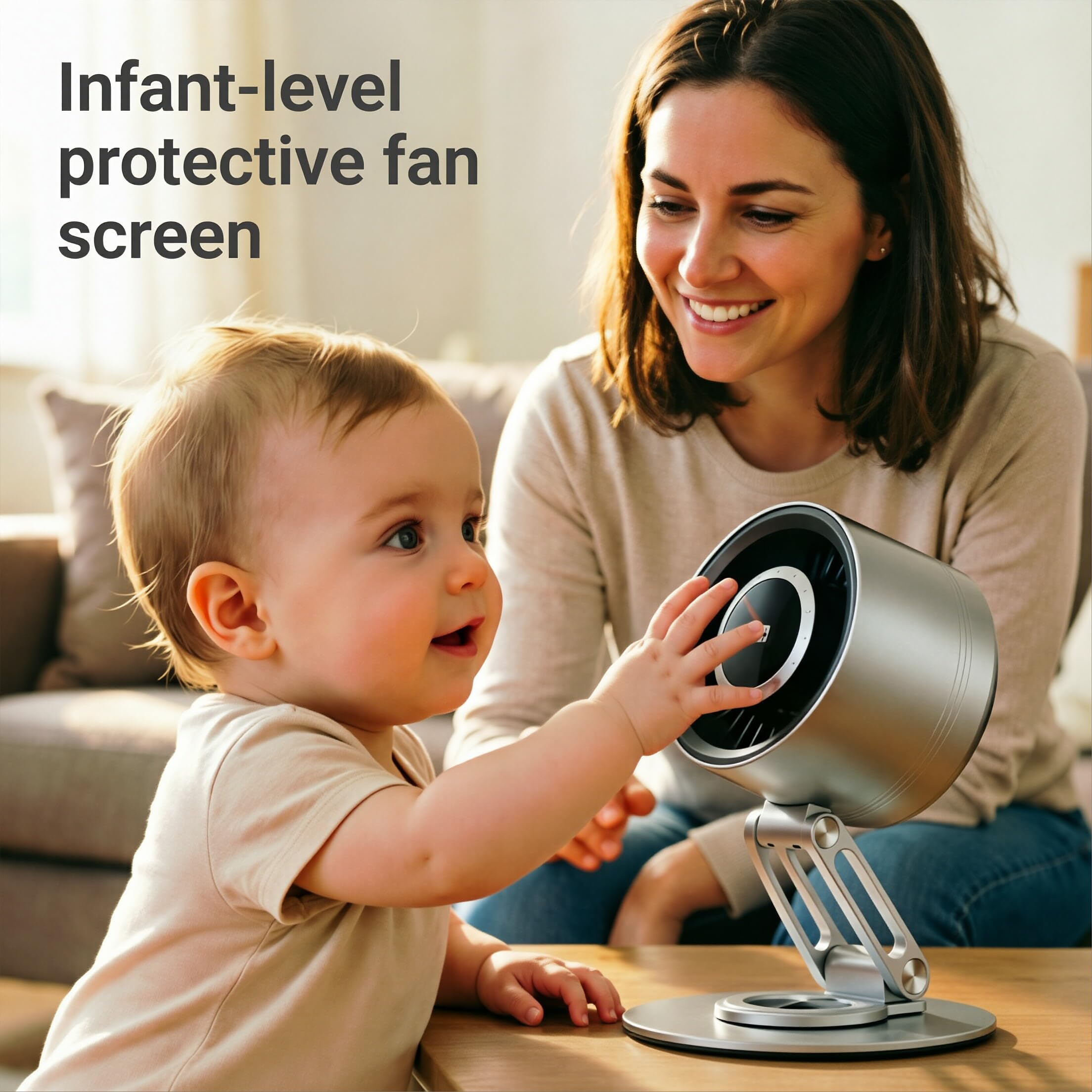 Safe protective grille and TurboForce airflow on Yison desk fan