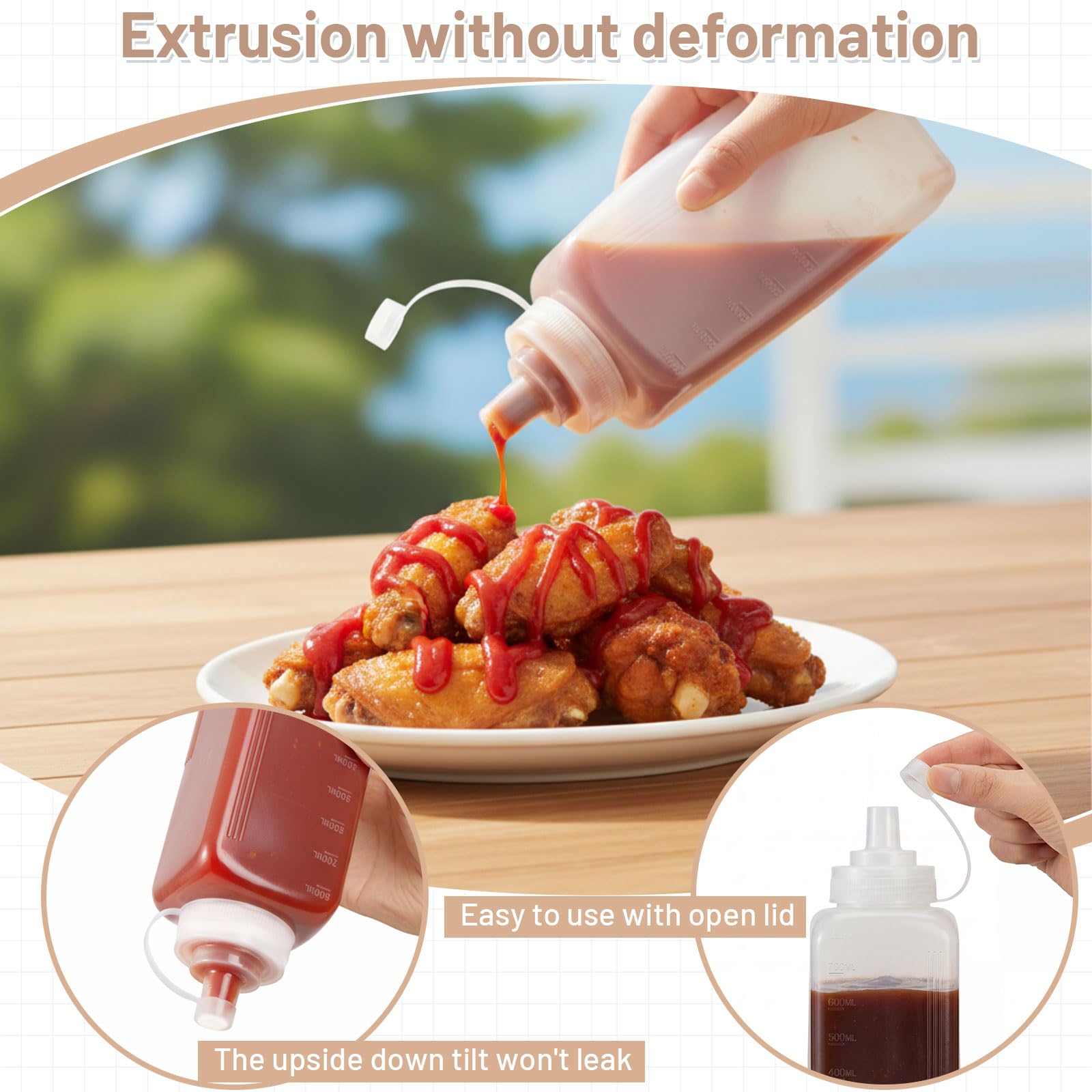 Yiyiring squeeze bottle with dust-proof and leak-proof lid