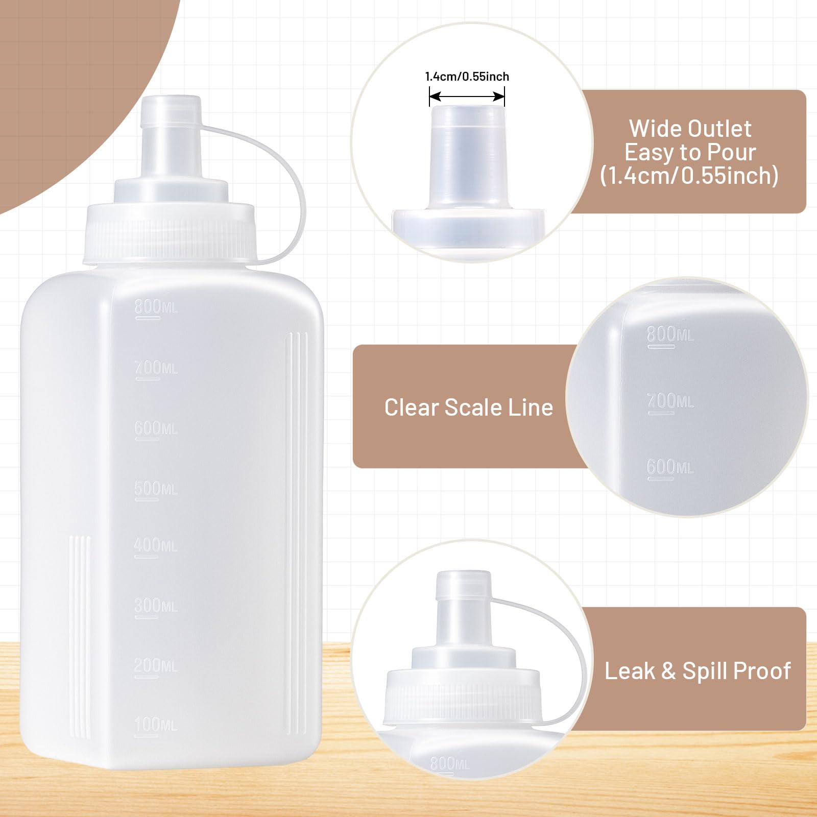 Yiyiring condiment squeeze bottle wide mouth cap lid transparent