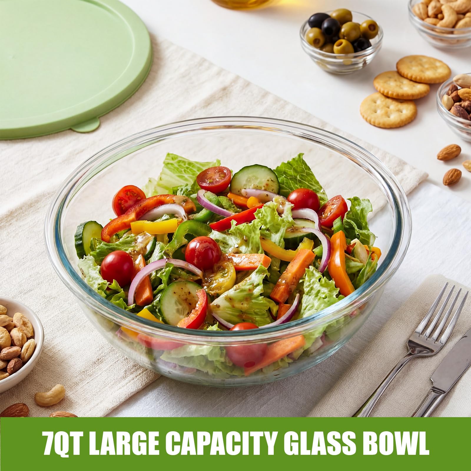 Yiyiring green silicone cover for glass bowl