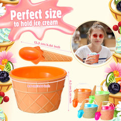 Reusable plastic ice cream cups with lids for desserts by Yiyiring