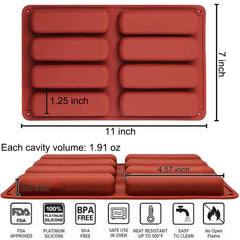 YJWYDM finger biscuit silicone mould 2pack arrangement