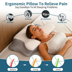 Memory foam pillow core with contour support
