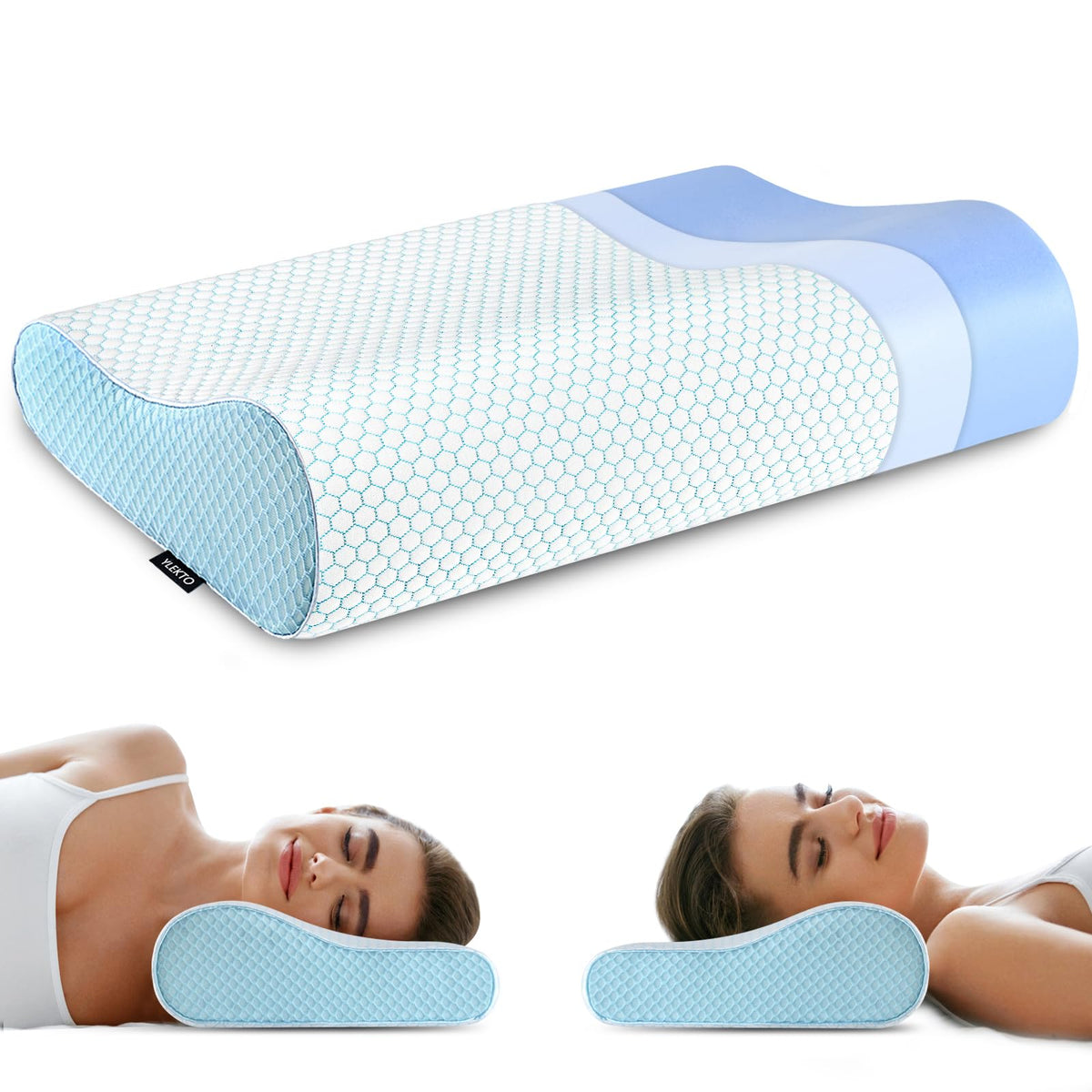 ylekto memory foam neck pillow with removable cover