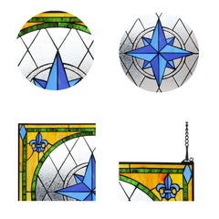 YLK007 stained glass panel with 174 hand-cut pieces