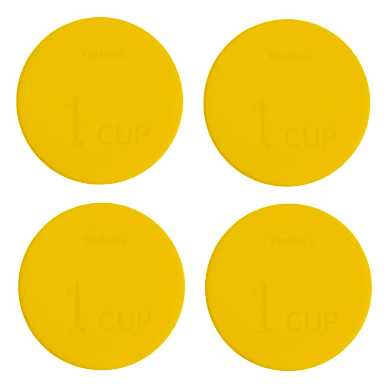 Yodecy 1Cup silicone bowl lid for 3.81in Pyrex and Anchor Hocking bowls 7202-PC 1 Cup yellow 4-pack