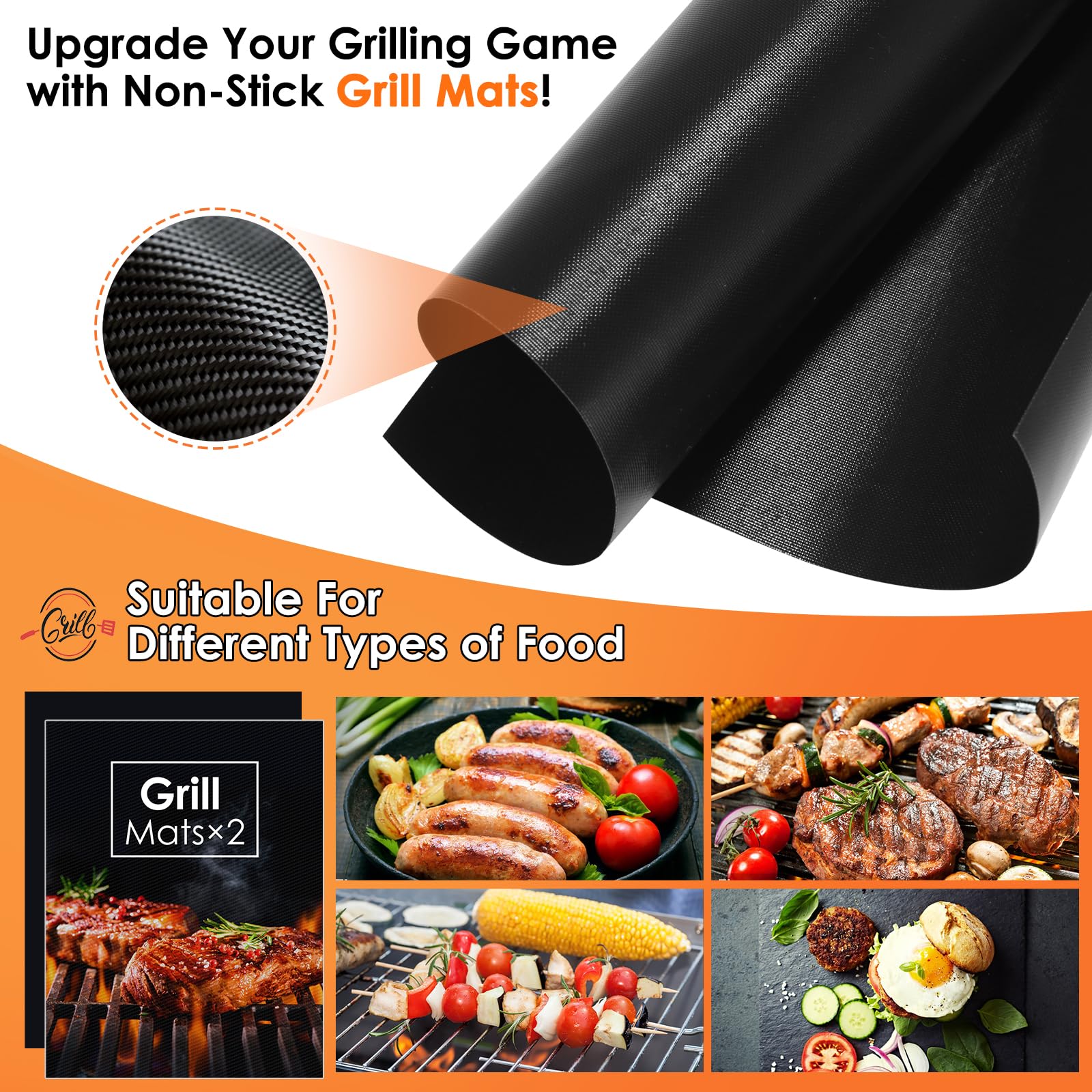 Grill mats skewers corn holders included in set
