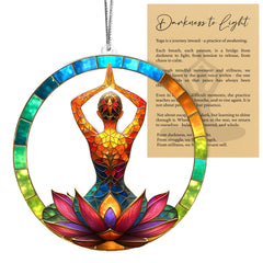 Yoga Acrylic Ornaments with Card for Christmas Tree Decoration