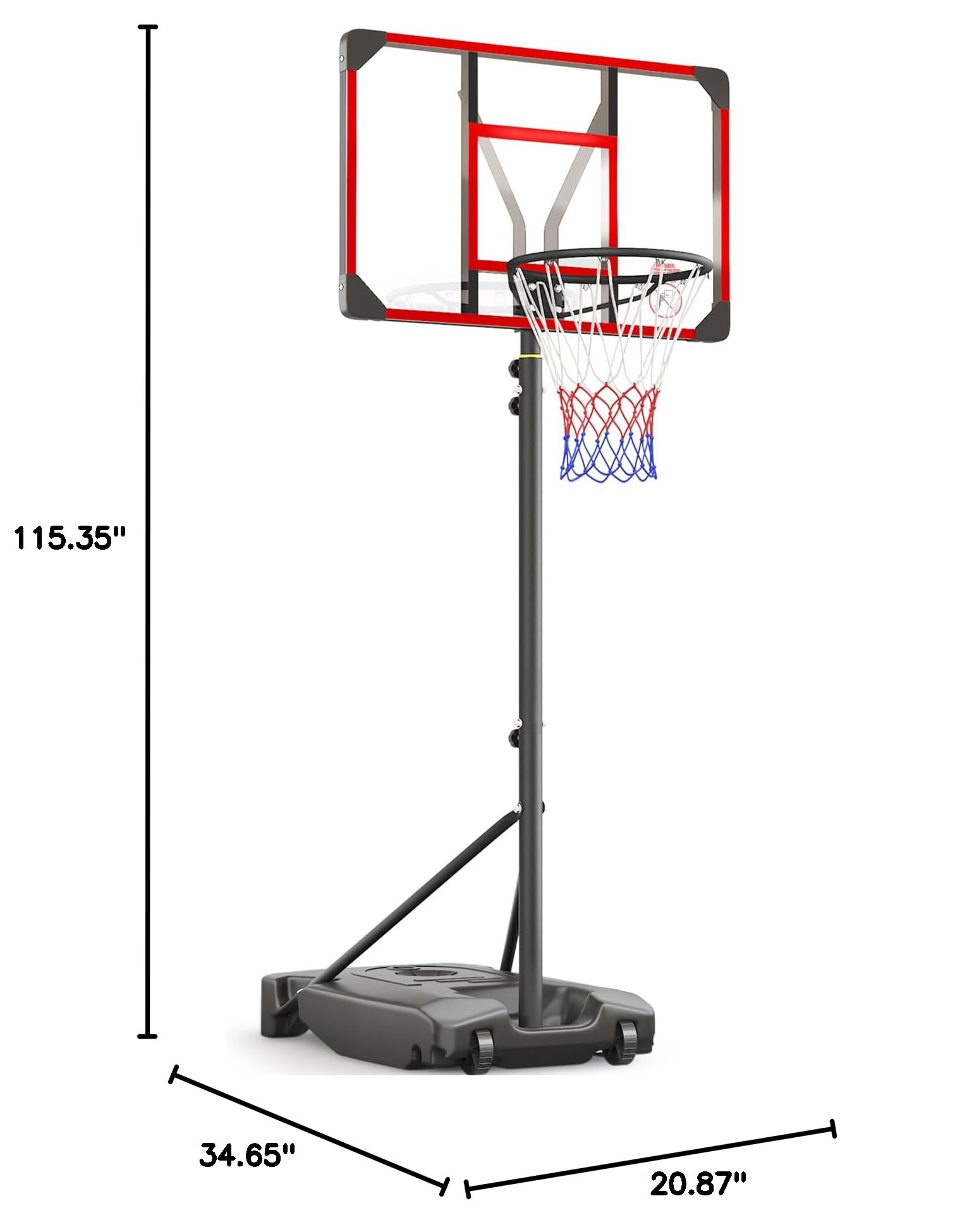Base supports up to 93 lbs Yohood hoop