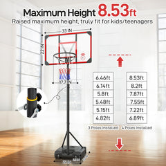 Enlarged base for stability Yohood basketball hoop
