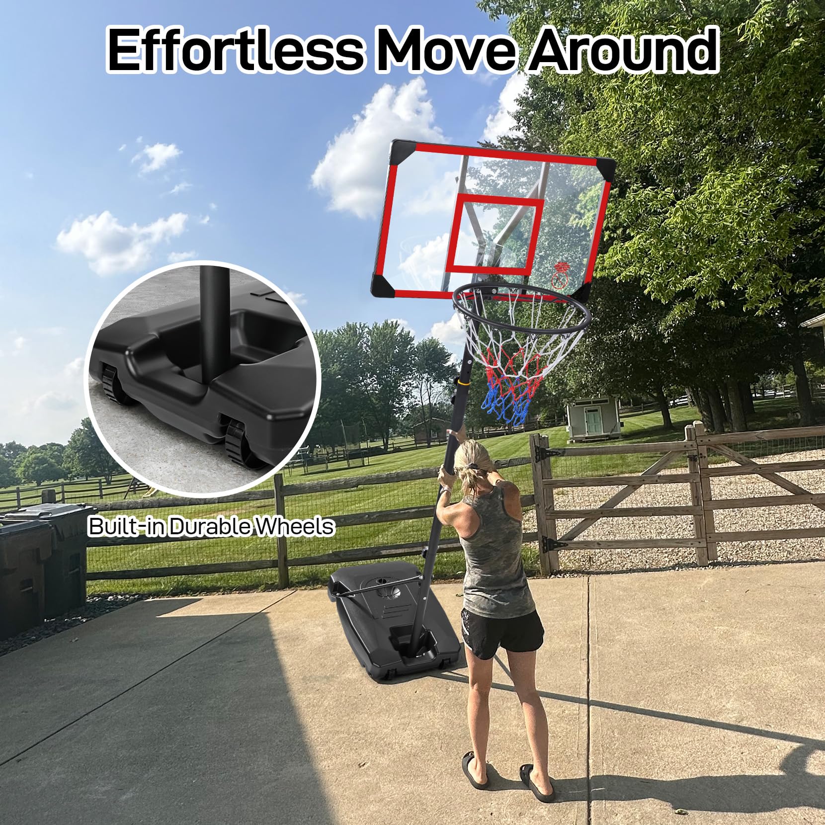 Indoor outdoor use Yohood basketball hoop