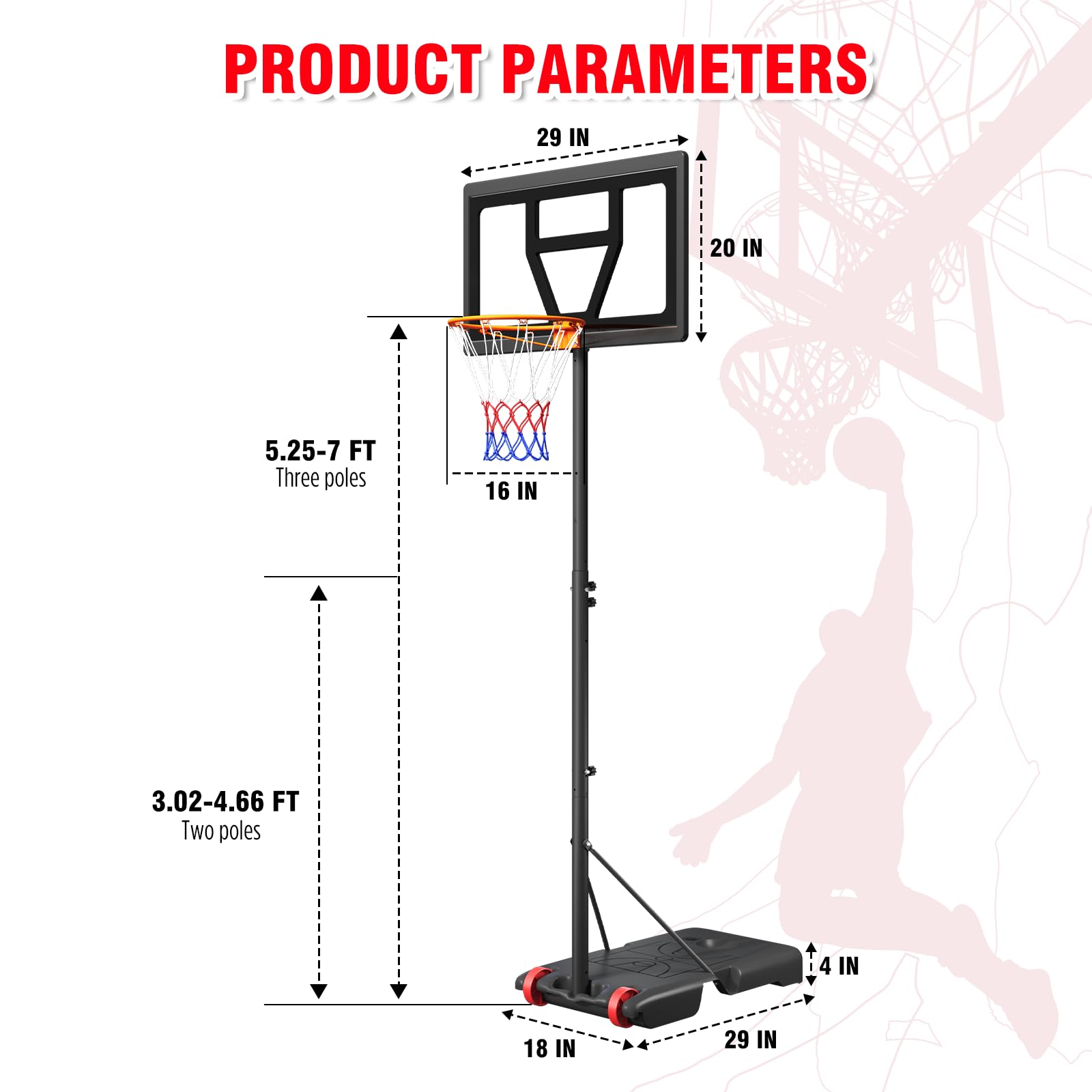 Hoop with two front wheels for easy mobility