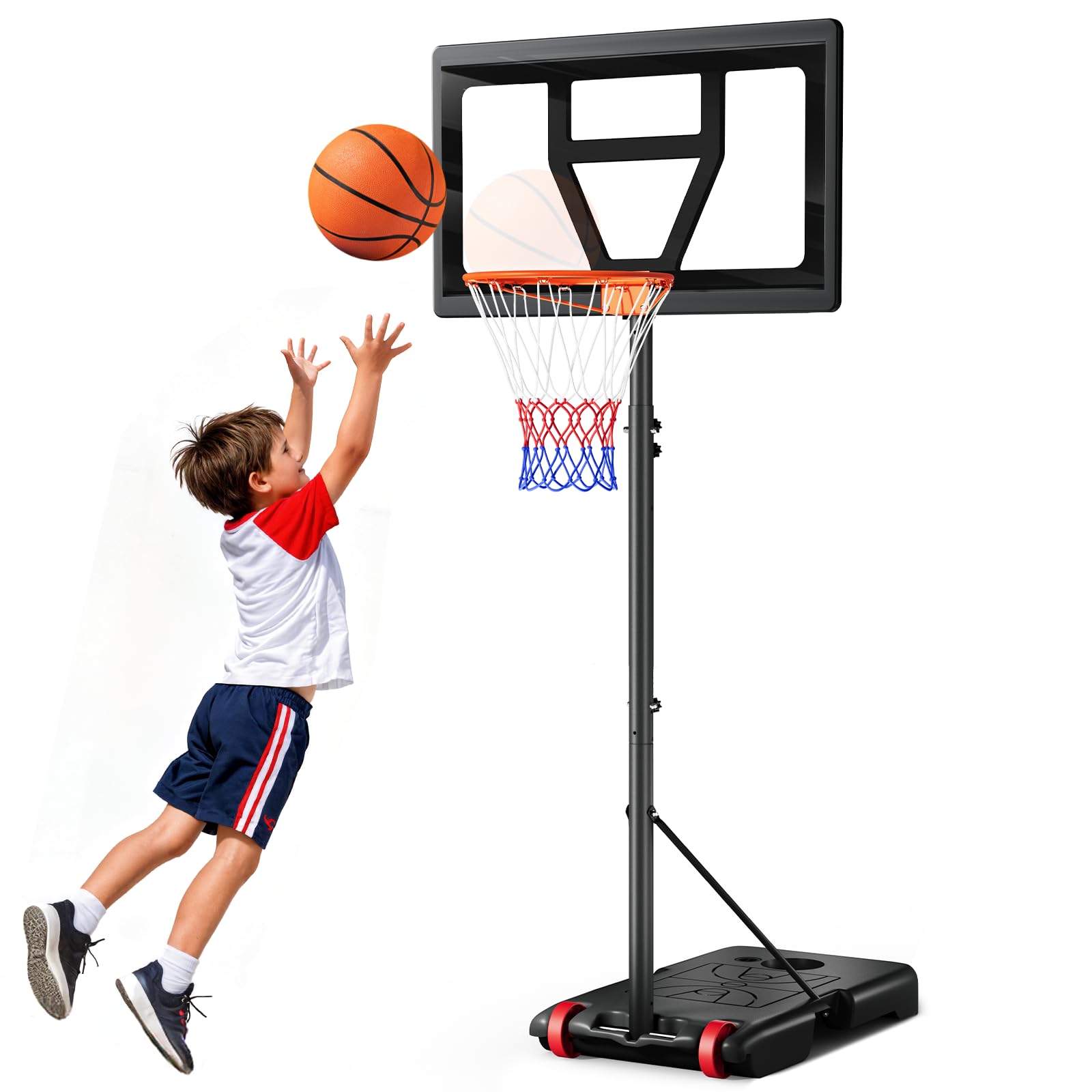 Yohood kids basketball hoop outdoor adjustable height 3-7 ft