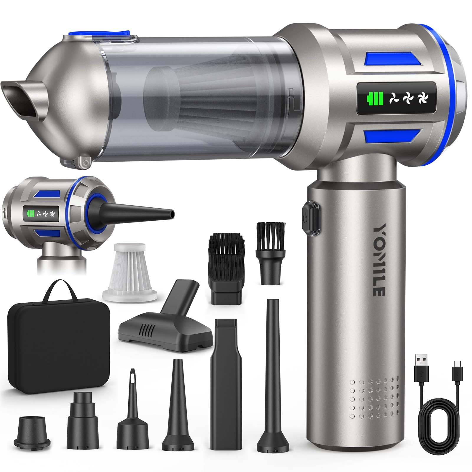 Yomile Mini Vacuum Cleaner 2 in 1 handheld car vacuum