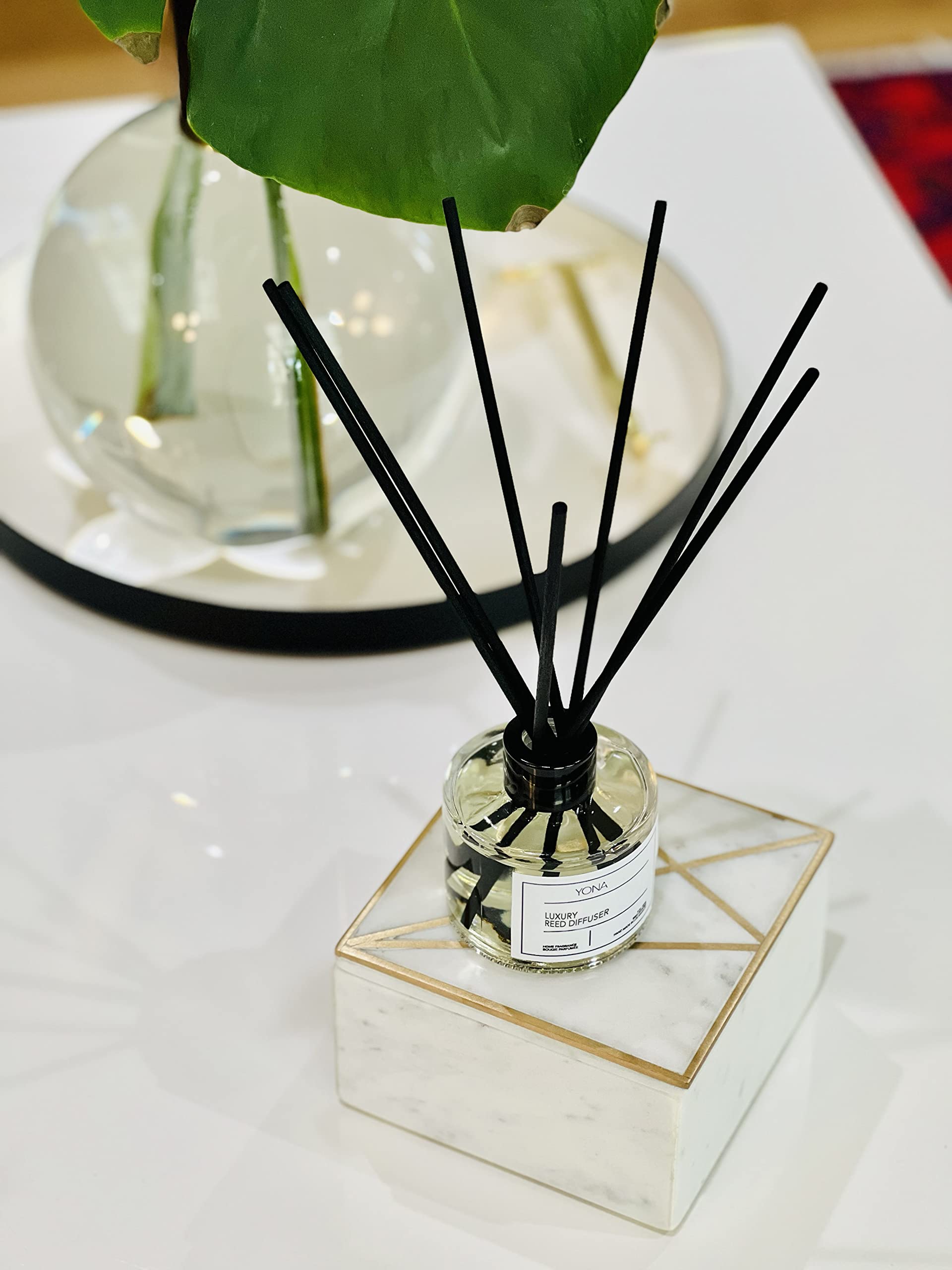 Diffuser cap stopper and reeds included with Jasmine diffuser