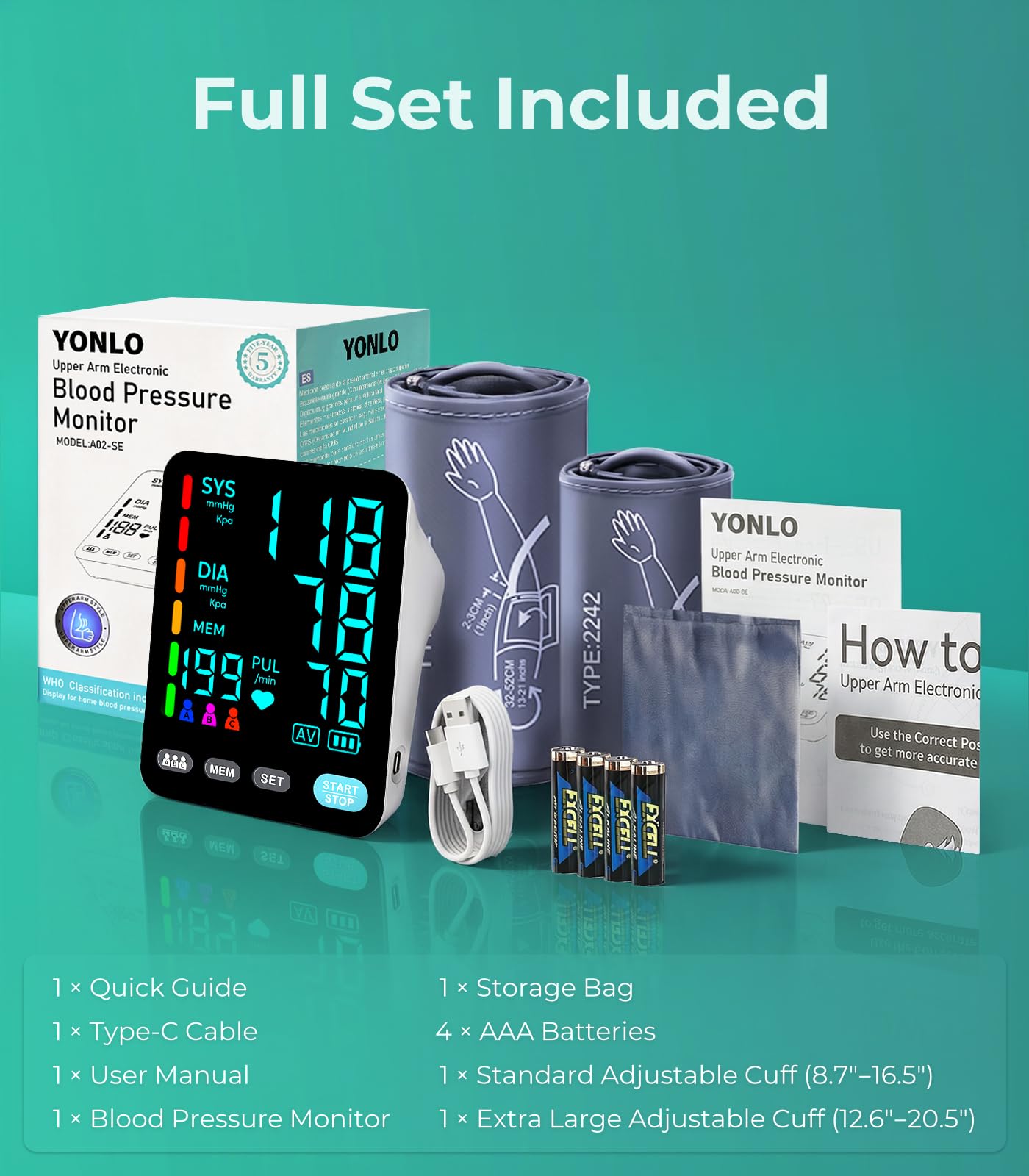 YONLO full box contents image showing cuffs and accessories