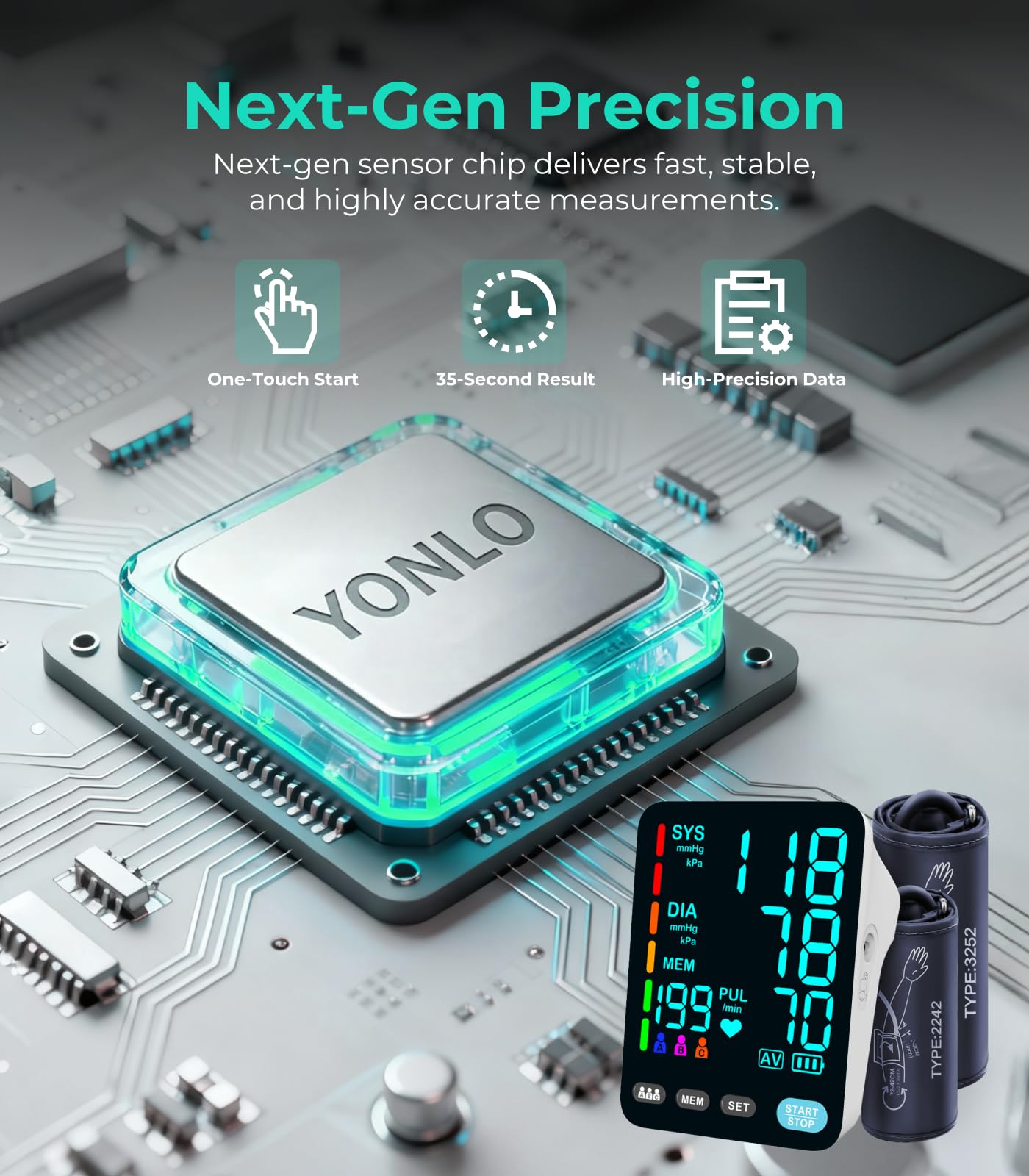 YONLO blood pressure monitor upper arm standard cuff image