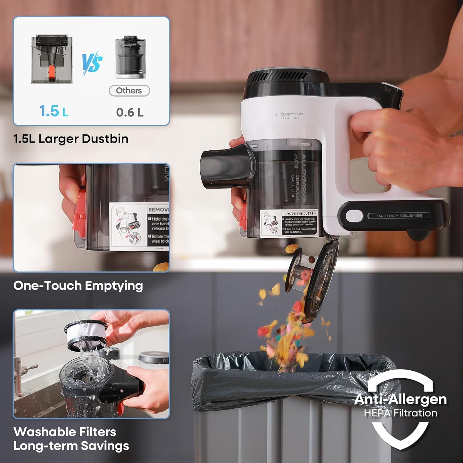 Charging dock with accessories for YONNDER M1 cordless vacuum