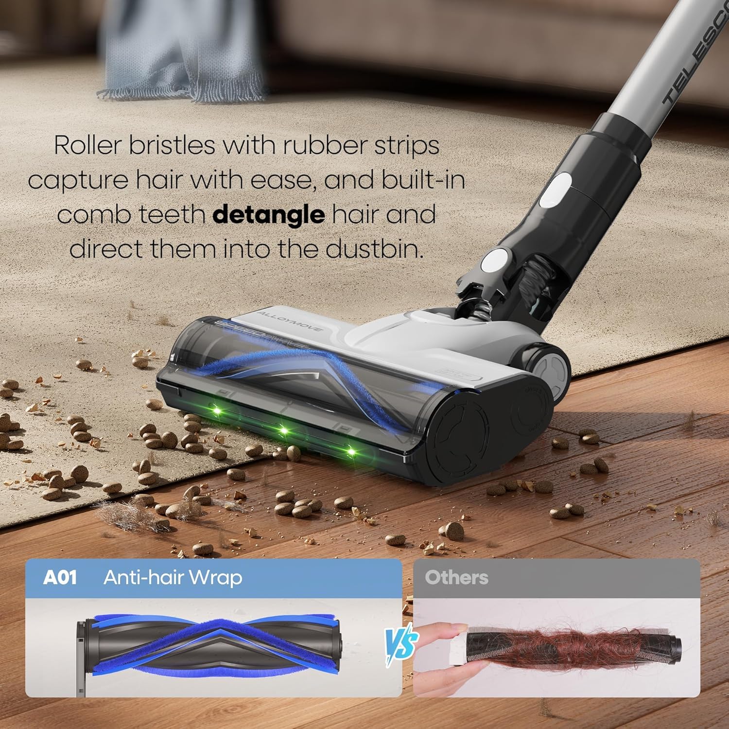 Upright self-standing design of YONNDER M1 vacuum