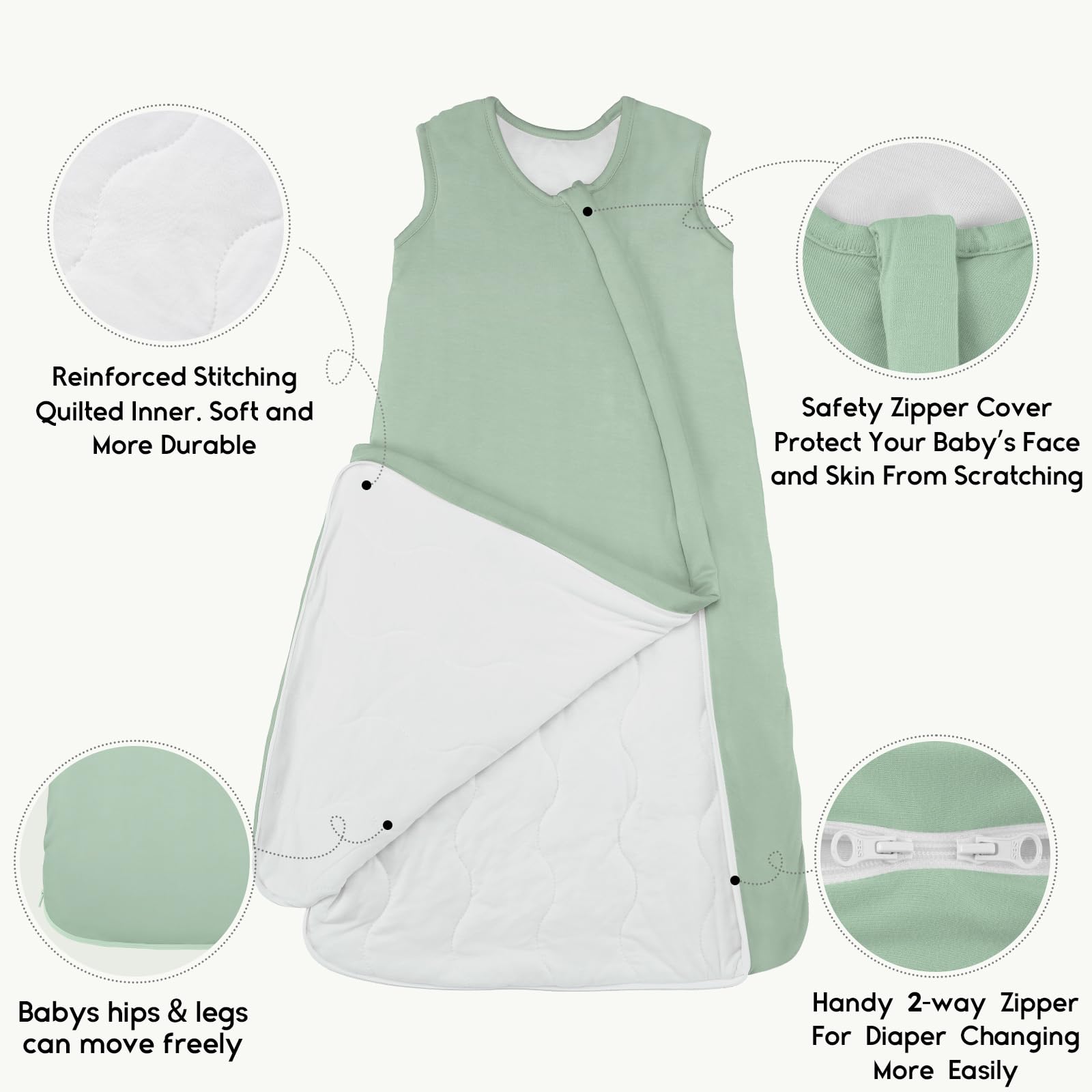 Yoofoss sleep sack safety features neckline cuffs
