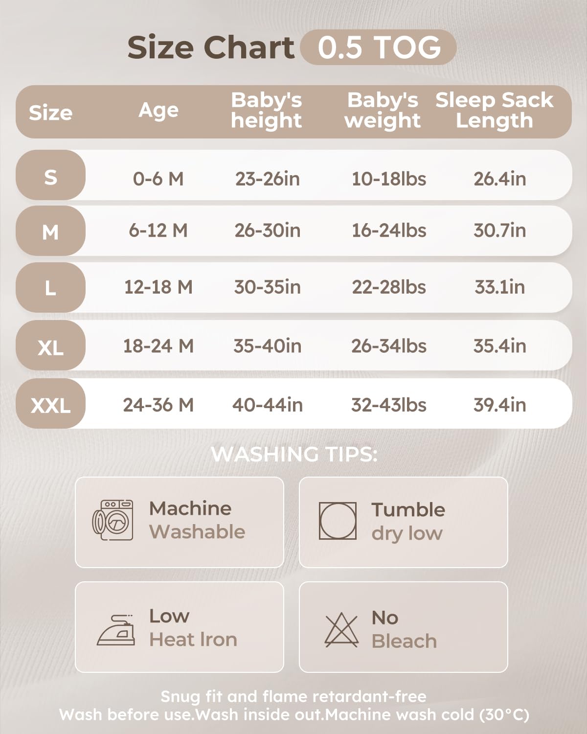 Yoofoss 0-5tog organic cotton baby sleep sack