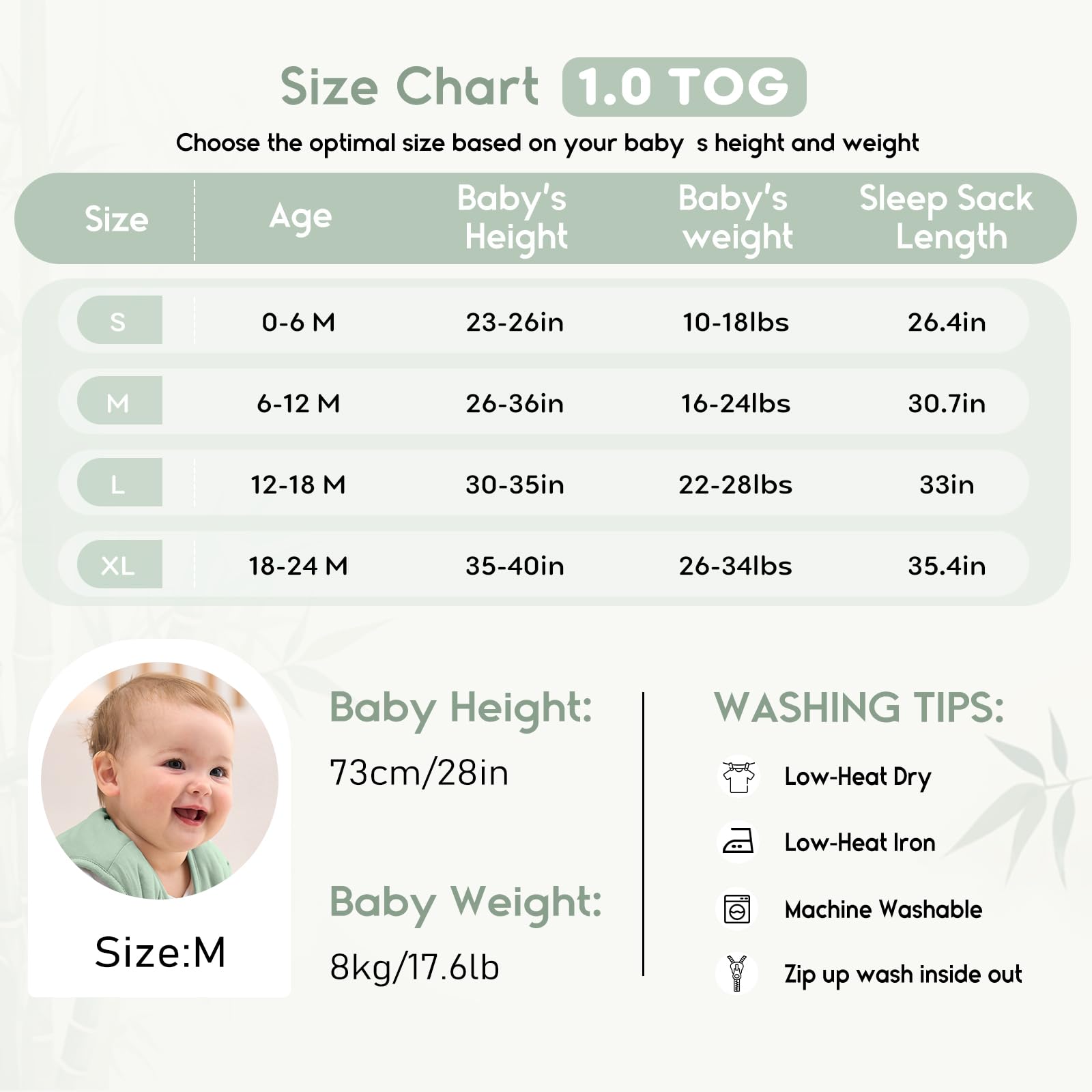 Yoofoss sleep sack size S for 0-6 months