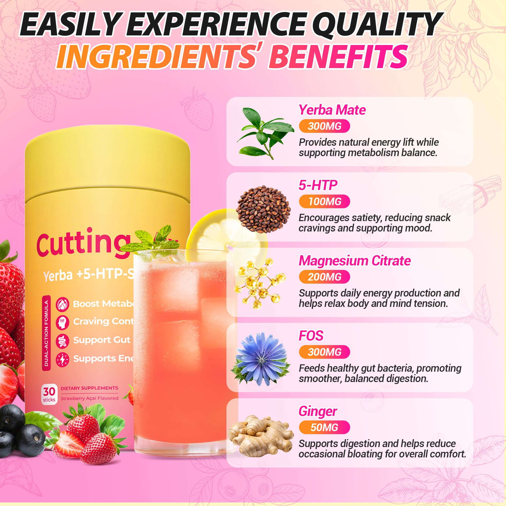 Strawberry Acai flavor Yooloks Cutting Drink Mix