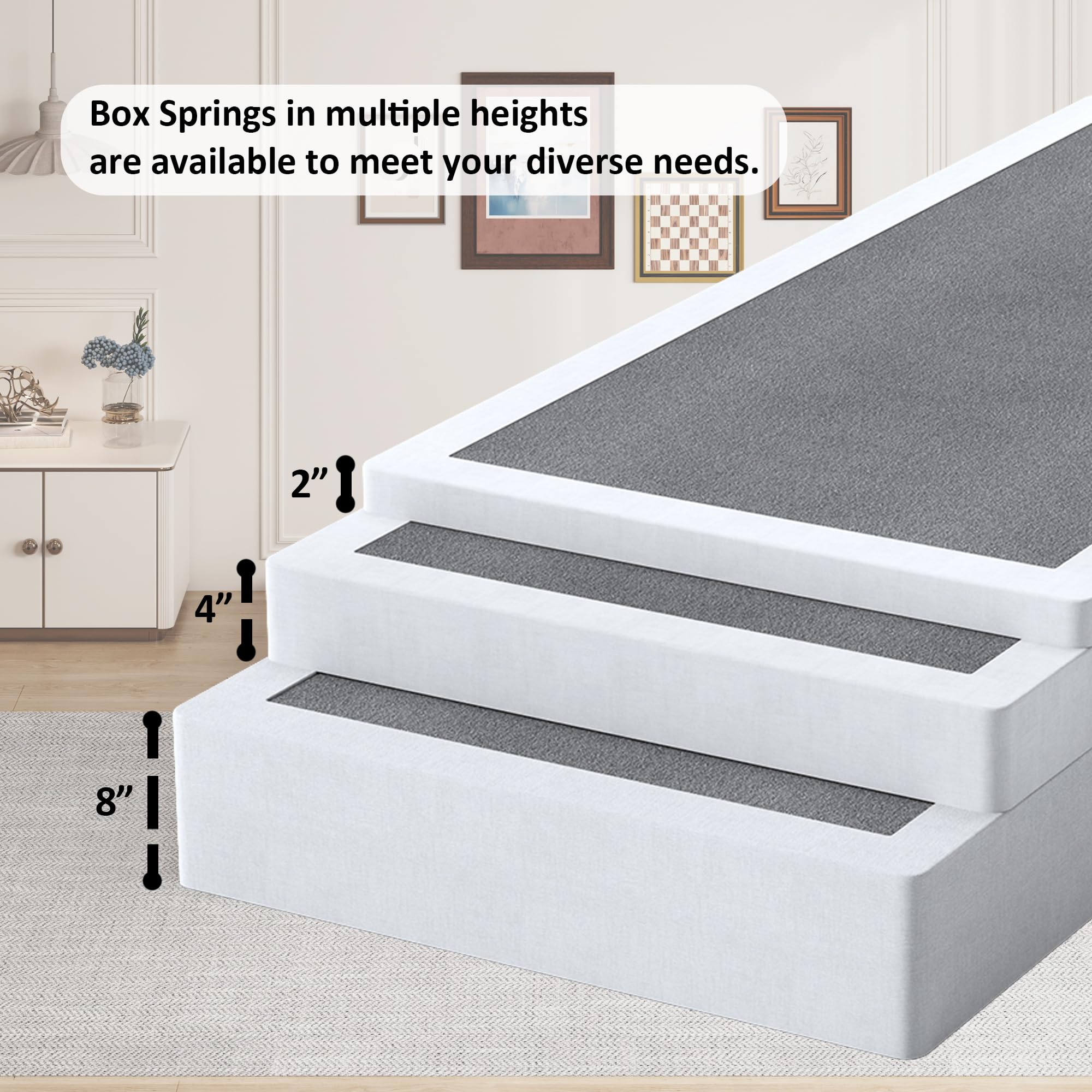 YORMDMO box springs easy assembly with hardware included