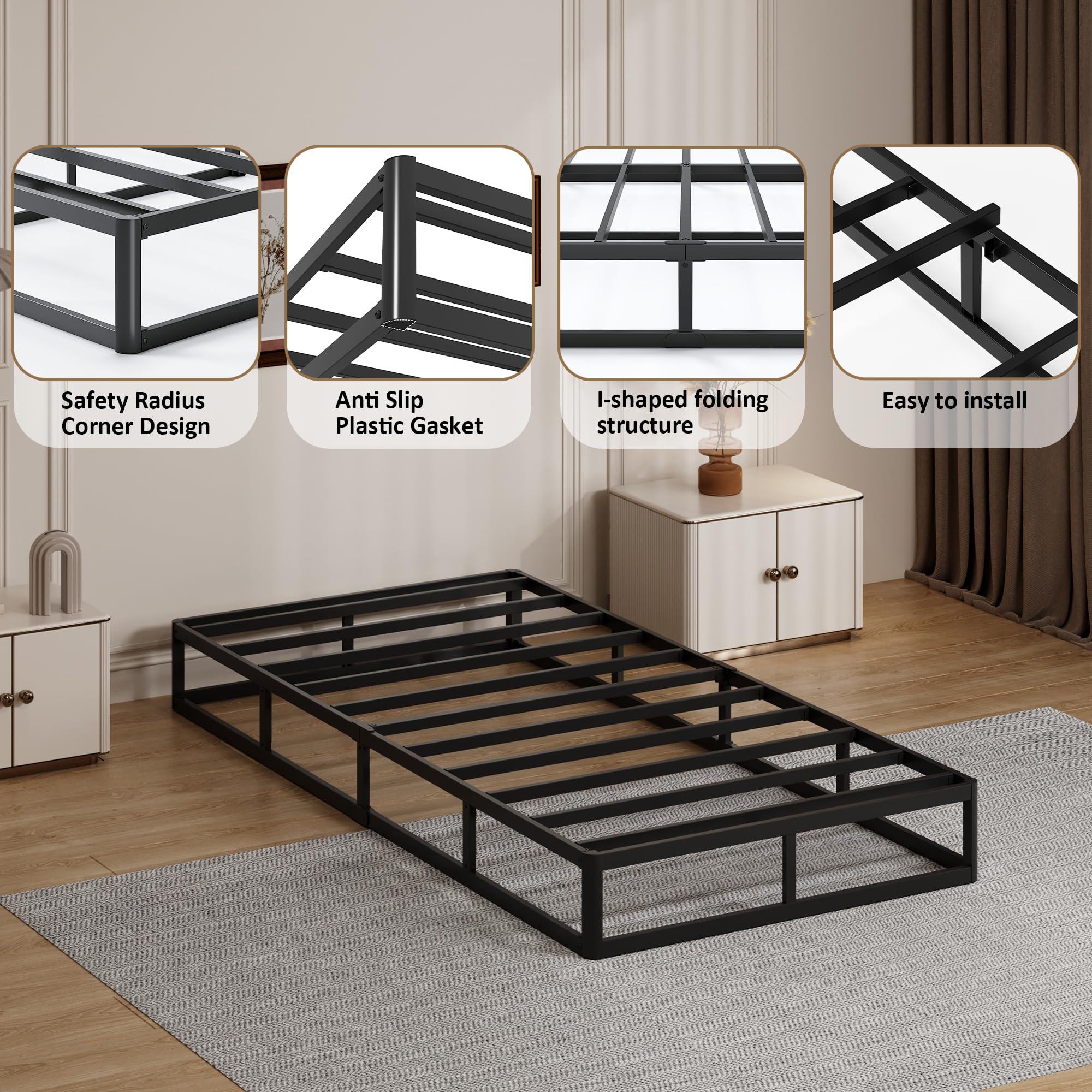 YORMDMO box springs fabric cover easy cleaning