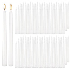 YOROXRG 100Pack White Taper Candles 10 inch unscented