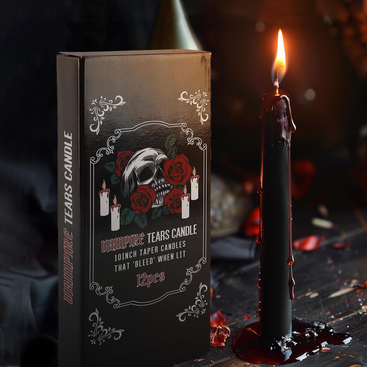 Unscented vampire tears taper candles for rituals