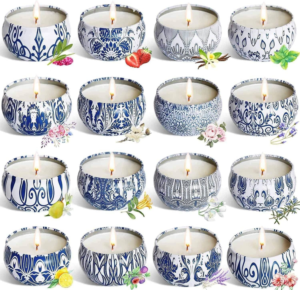 YOROXRG scented candles 16 pack travel tin 2.5oz image 1
