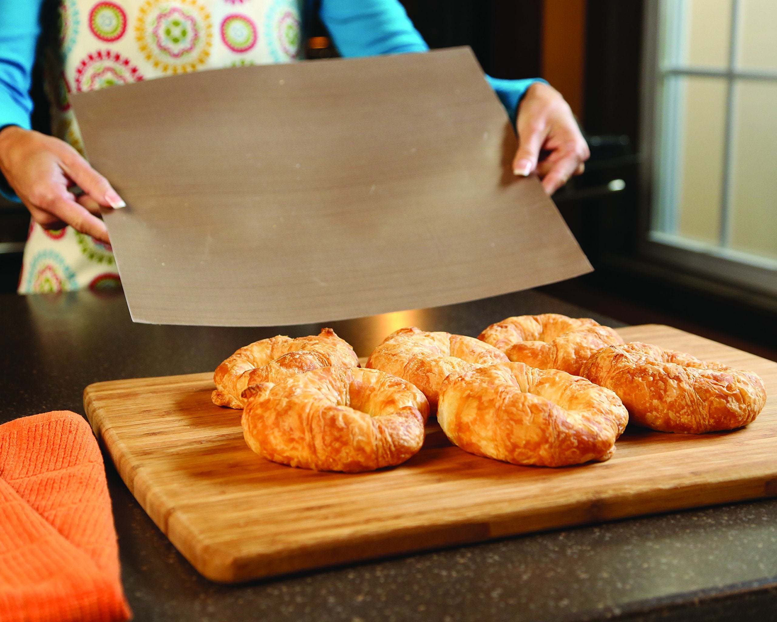 2 pack YOSHI grill bake mats copper on grill