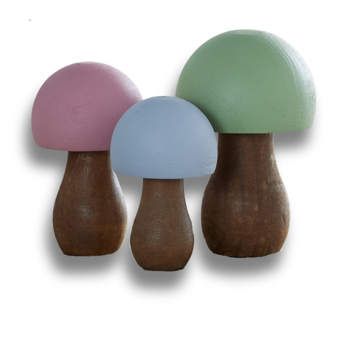 Large mushroom 3 1/4 in wide 5 1/8 in tall Your Heart's Content wood mushrooms pastel paint 3