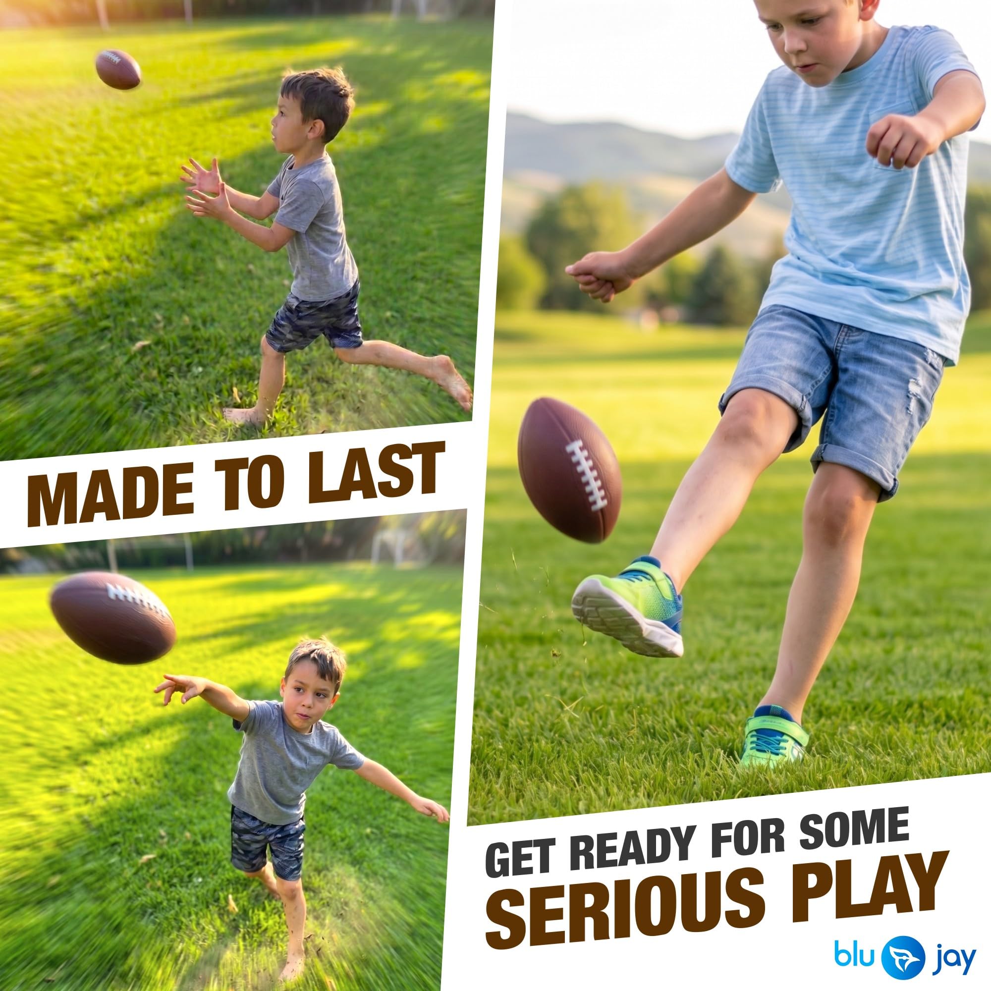Brown toddler foam football Blu Jay 7in