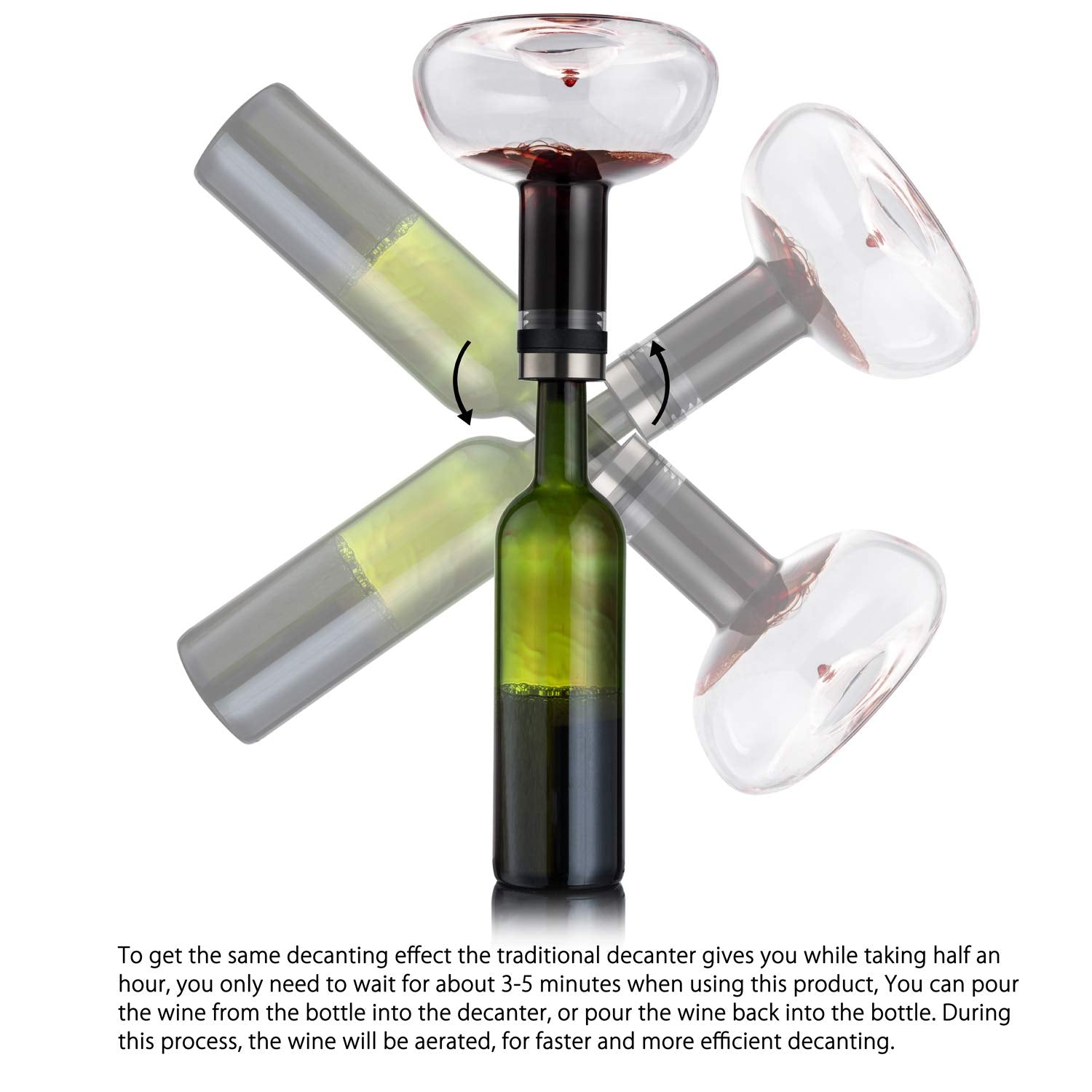 YouYah red wine decanter crystal glass with drying stand