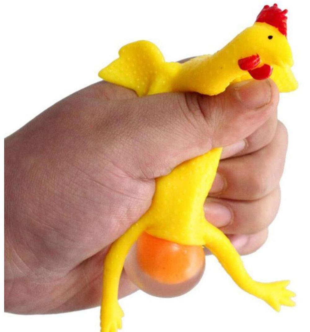 Chicken and eggs squishy toy with egg pop feature