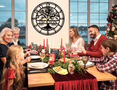 Custom large last name wall clock by YTDESIGN with established date