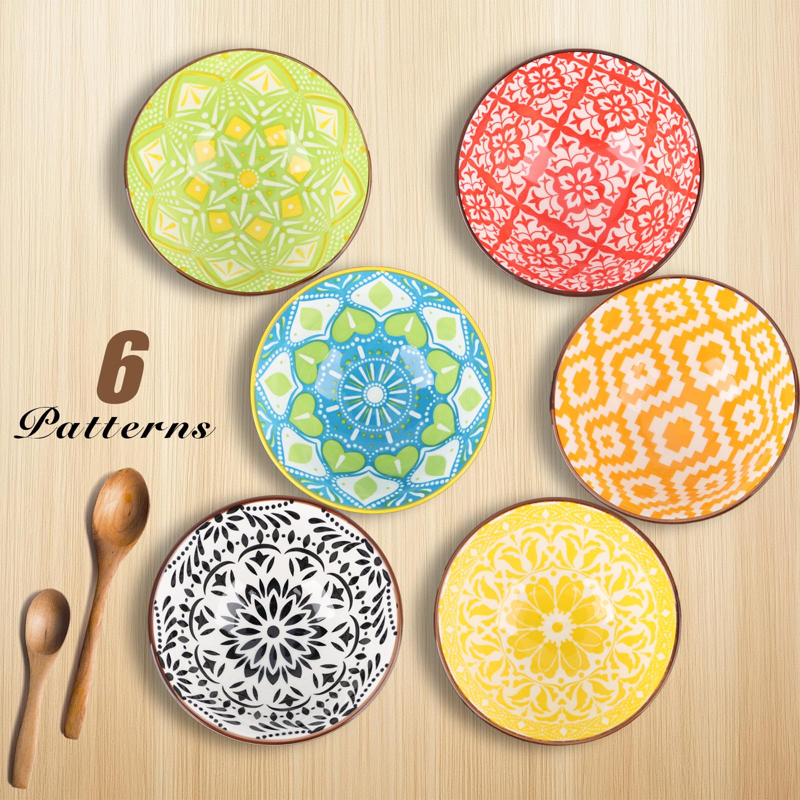 Microwave safe and dishwasher safe ceramic bowls