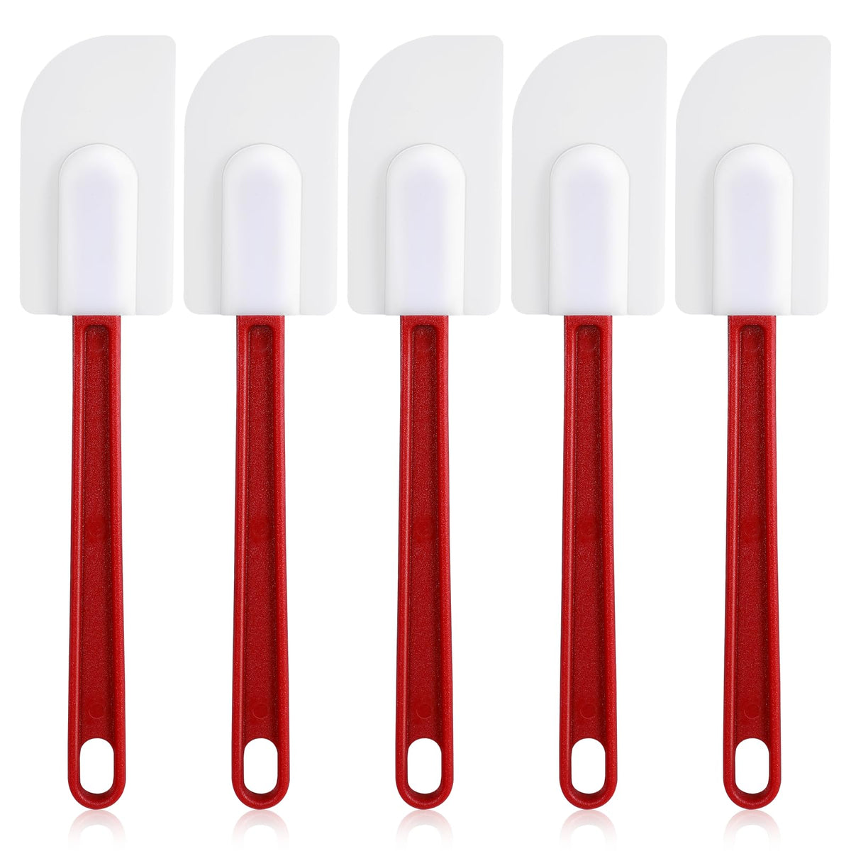 Yuanan 5 Pcs Rubber Spatulas red handle set